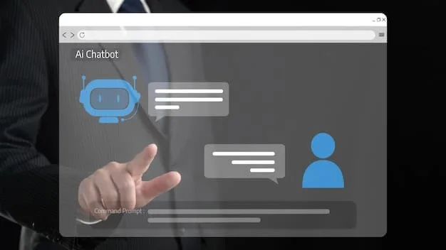 A sleek interface depicting an AI chatbot assisting a customer on a website, highlighting instant responses, personalized recommendations, and seamless integration with CRM.