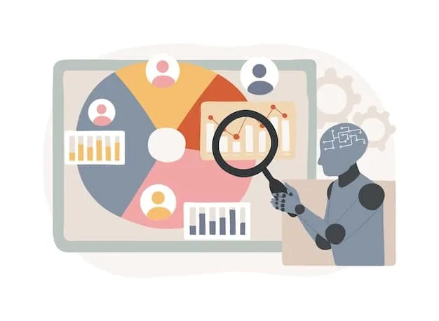 A graphical representation of an AI algorithm analyzing customer data, highlighting patterns and insights that inform personalized follow-up strategies. The image is clean and modern, emphasizing the data-driven nature of AI in sales.