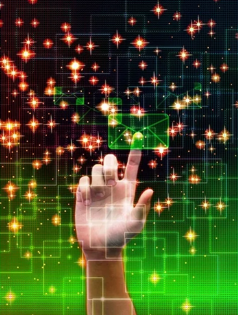 A close-up of a digital interface displaying personalized content being generated by an AI algorithm, with various data points and customer profiles informing the content creation process.