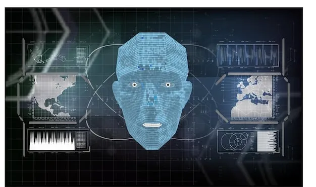 A diagram illustrating the AI fraud detection process, showcasing data input, algorithm analysis, anomaly detection, and automated response mechanisms with clear visual cues.
