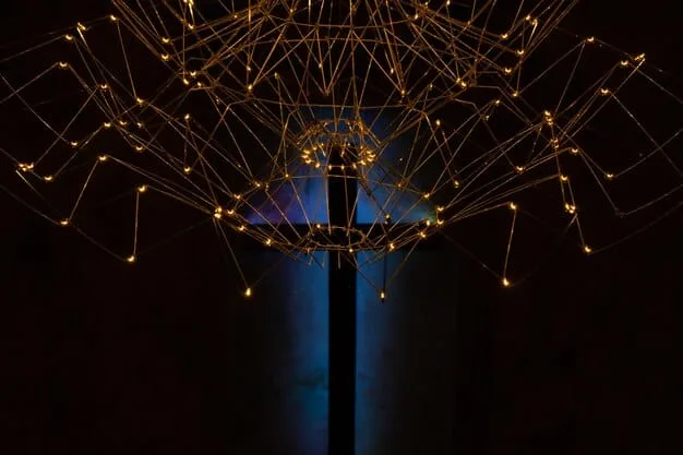An intricate, glowing neural network diagram expanding outwards, symbolizing complex AI algorithms and the unseen foundational technologies driving innovation across various sectors.