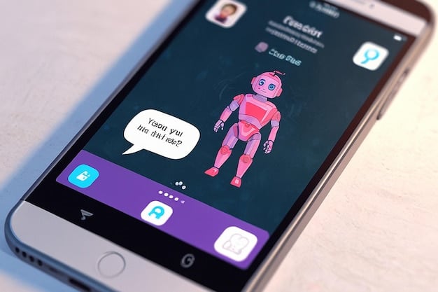 A mockup of a chatbot interface on a mobile phone, showing a conversation between a customer and an AI assistant. The chat highlights personalized recommendations and quick solutions to customer inquiries.