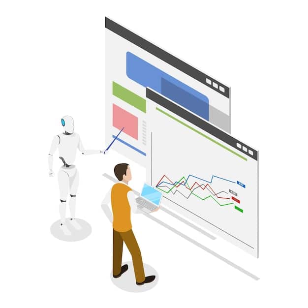 A diagram illustrating how AI algorithms analyze website content, user behavior, and search queries to optimize SEO performance.