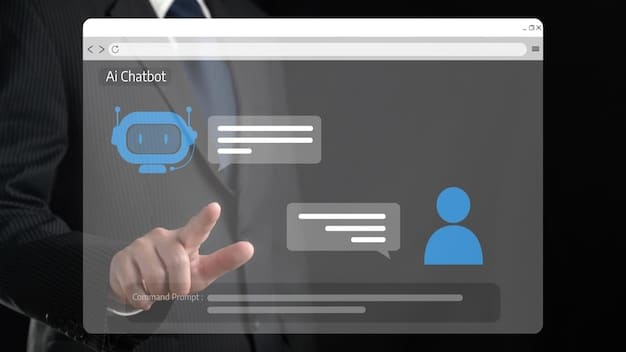 A sleek interface depicting an AI chatbot assisting a customer on a website, highlighting instant responses, personalized recommendations, and seamless integration with CRM.