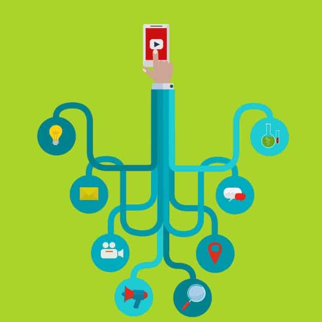 A graphic of a customer journey being personalized by AI, with different touchpoints tailored to individual preferences.