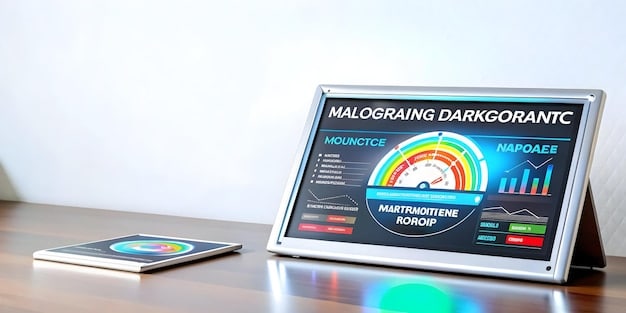 A digital dashboard displaying key HR metrics, including a prominent indicator showing a 50% reduction in time-to-hire, along with charts illustrating improvements in candidate quality and employee satisfaction.
