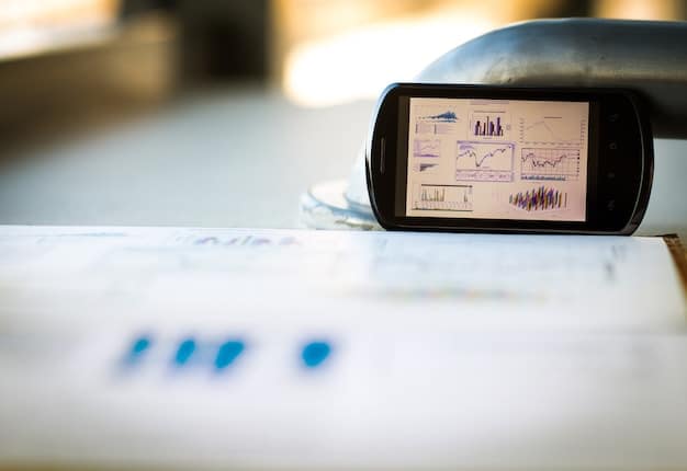 A close-up of a dashboard displaying real-time inventory data with AI-driven predictions highlighted in charts and graphs. Emphasis on the visualization of data.