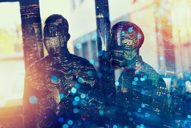 A diverse group of cybersecurity professionals collaborating with an AI system, depicted as lines of code or data streams flowing from their computers to a central holographic display showing threat analytics.